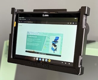 Passive forklift dock for Zebra ET4x for use without rugged frame.